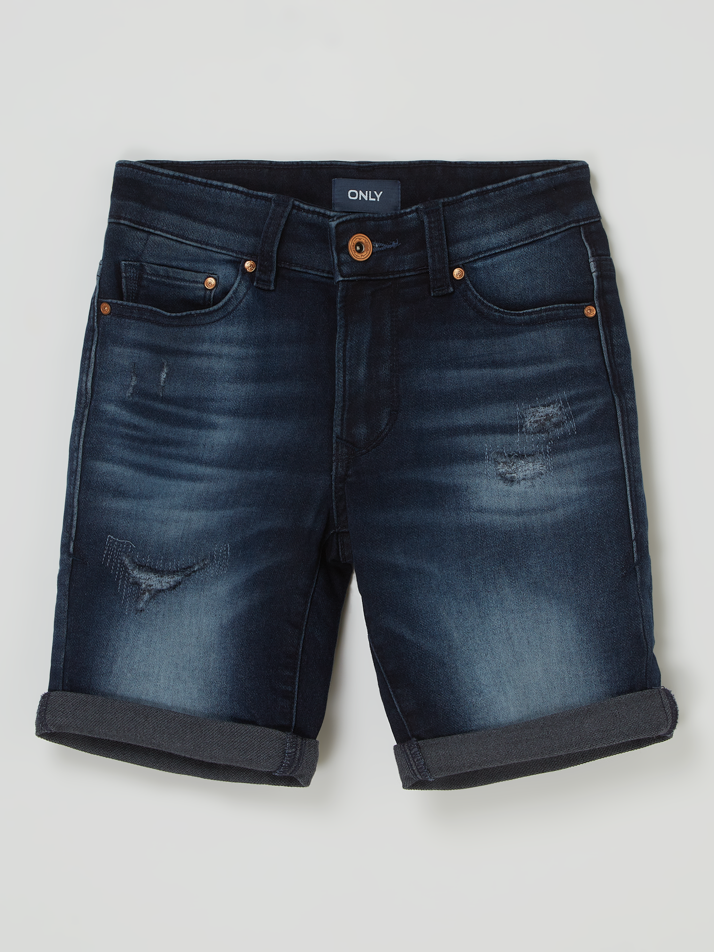 Szorty jeansowe o kroju slim fit z dzianiny dresowej stylizowanej na denim model ‘Matt’