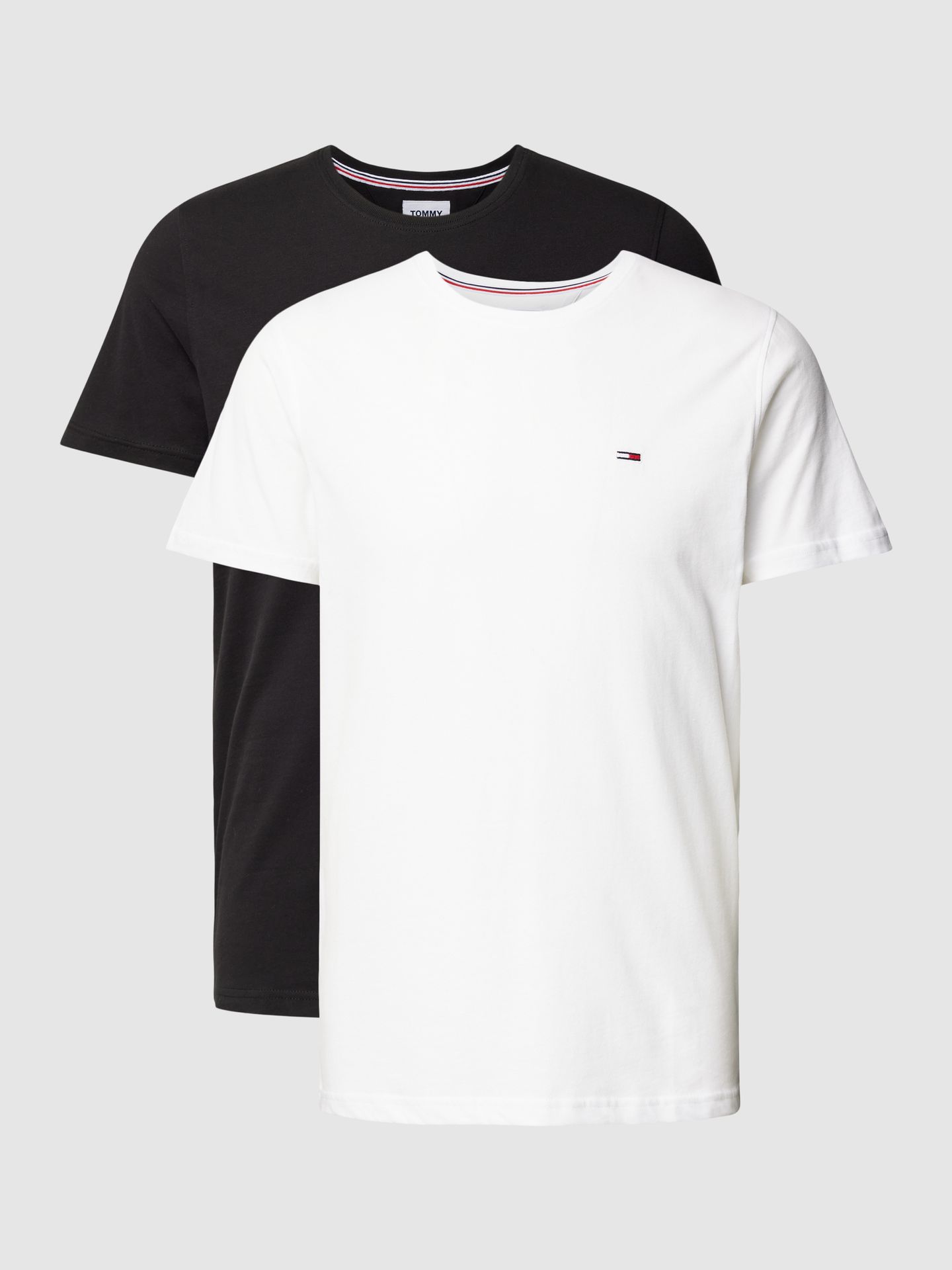 T-shirt o kroju slim fit z wyhaftowanym logo w zestawie 2 szt.