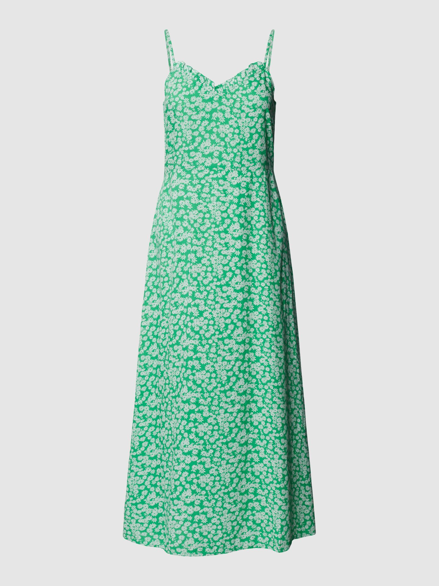Sukienka midi z wiskozy z kwiatowym wzorem na całej powierzchni