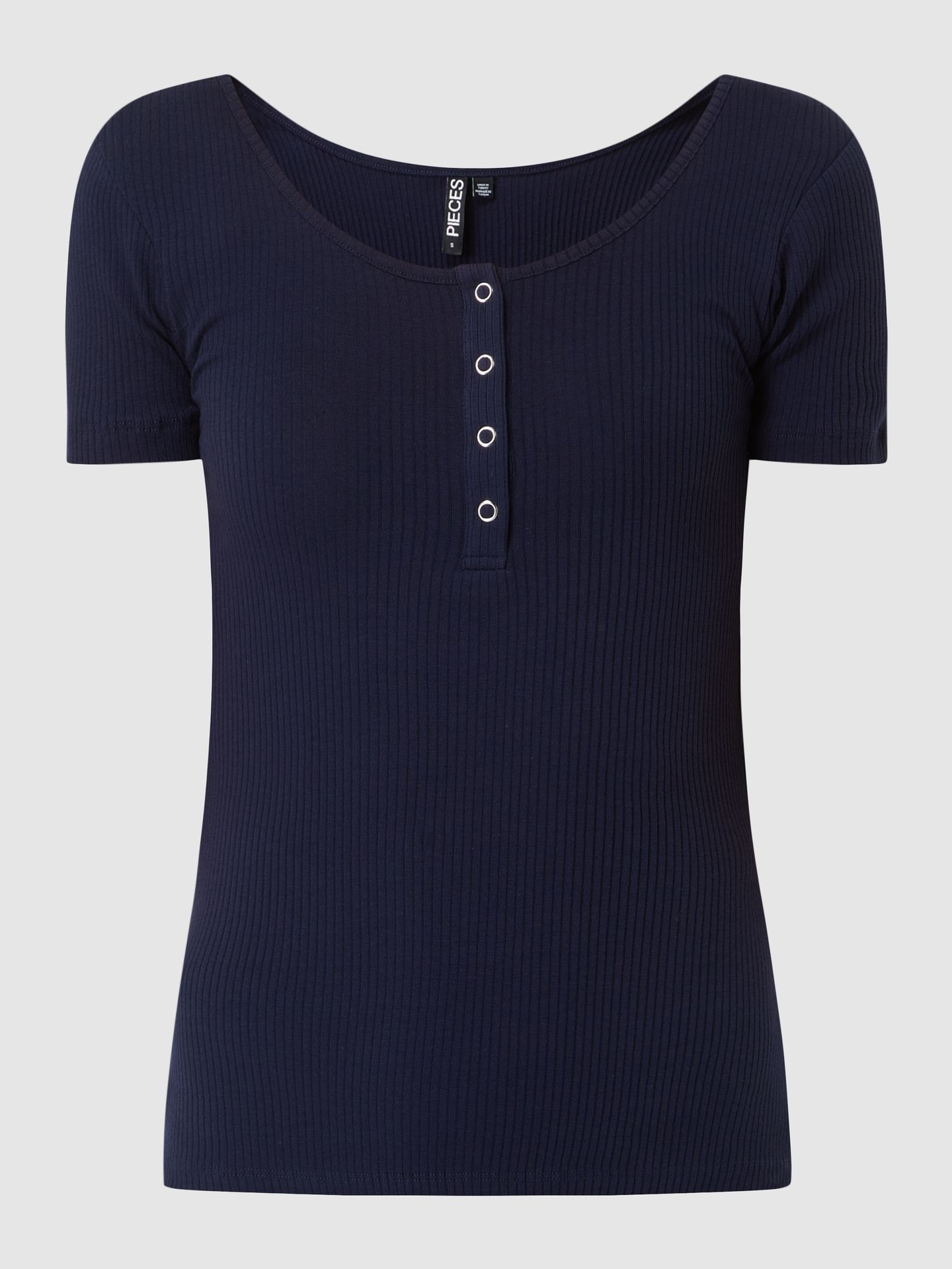 T-shirt z prążkowaną fakturą model ‘Kitte’