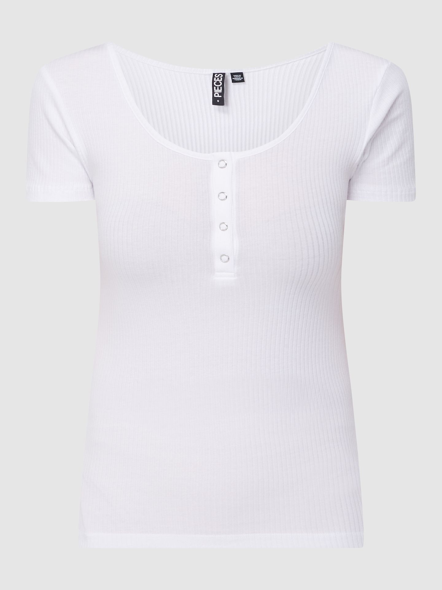 T-shirt z prążkowaną fakturą model ‘Kitte’