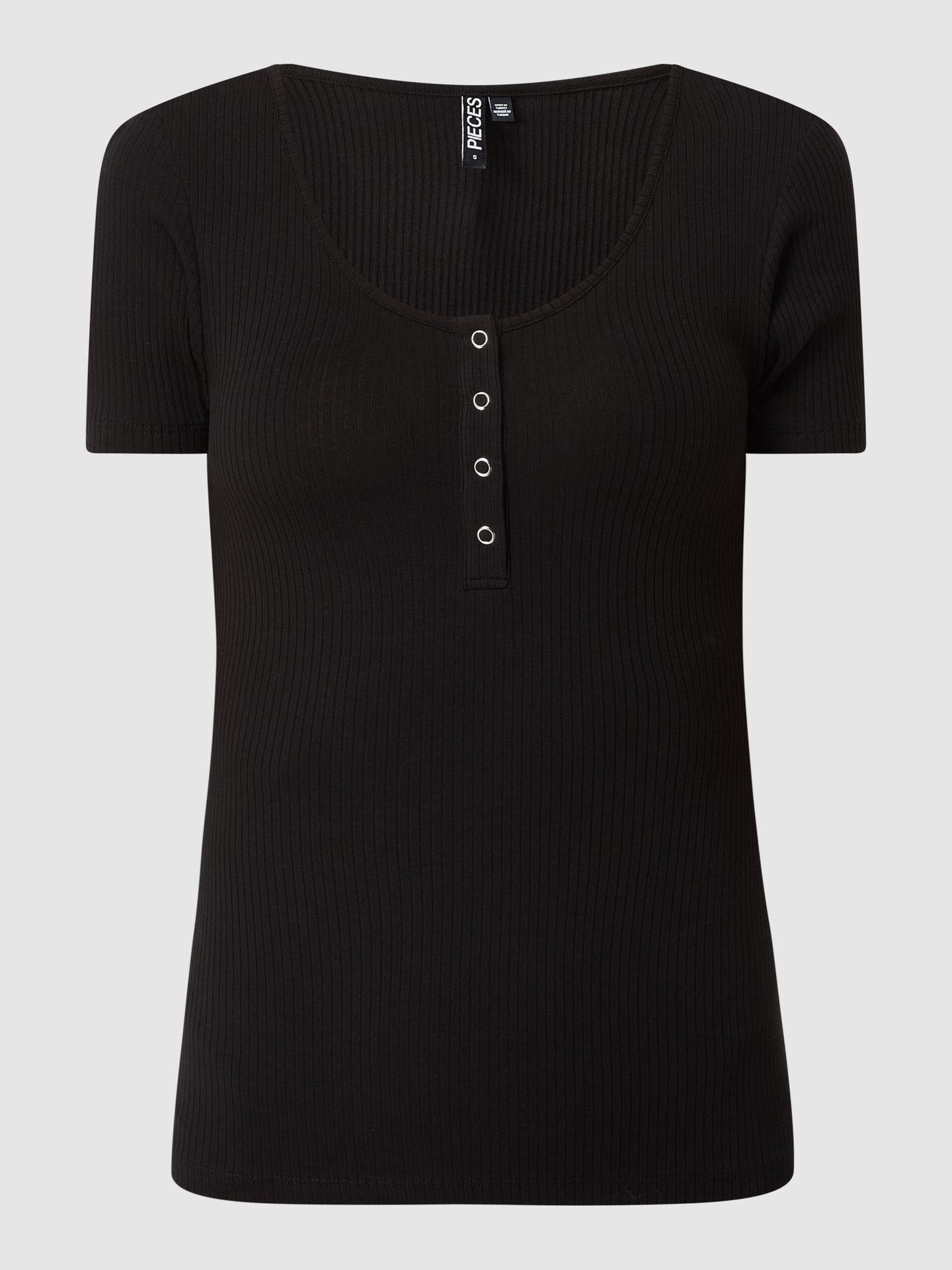 T-shirt z prążkowaną fakturą model ‘Kitte’