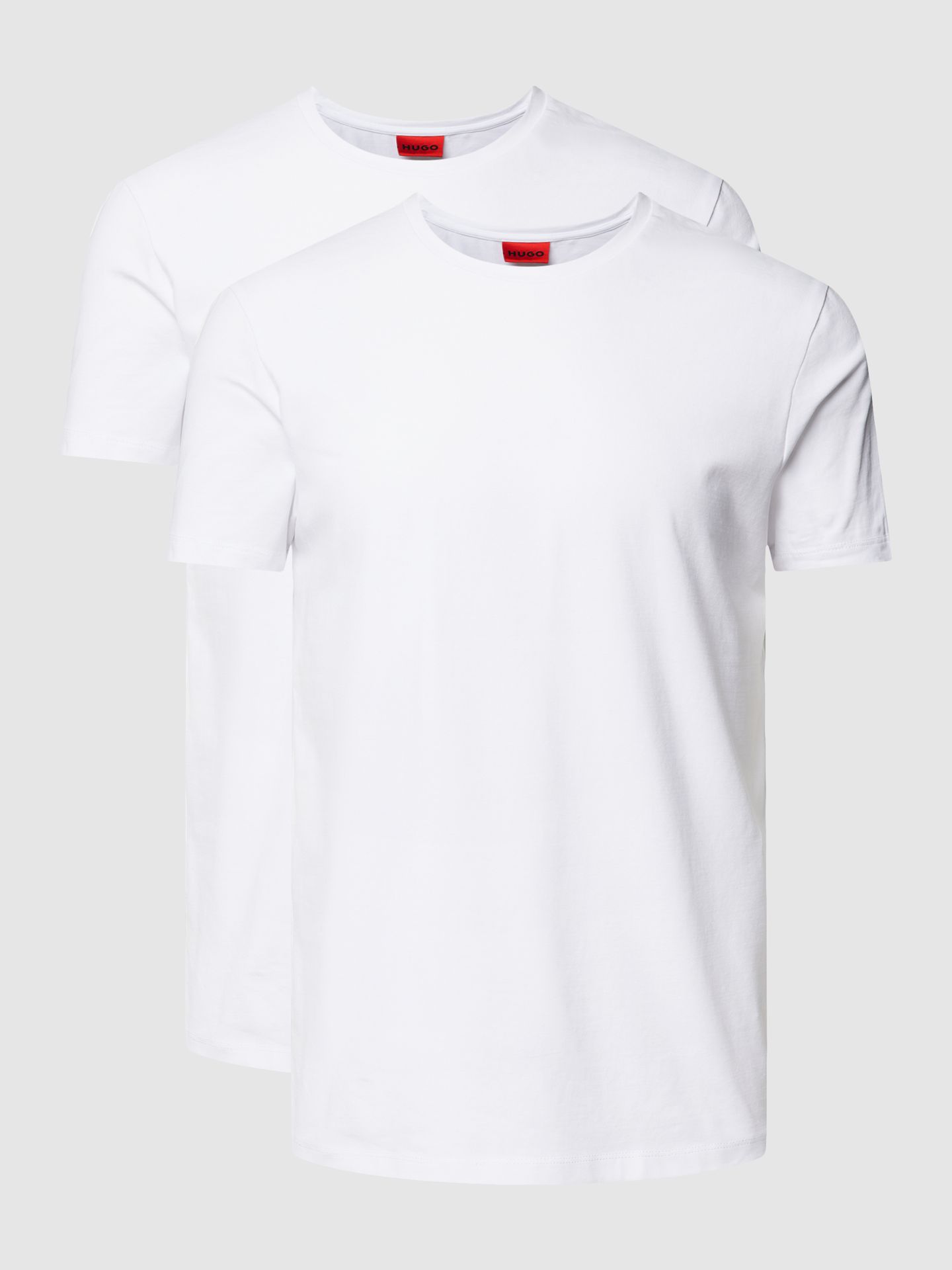 T-shirt z nadrukiem z logo w zestawie 2 szt. model ‘HUGO-Round’