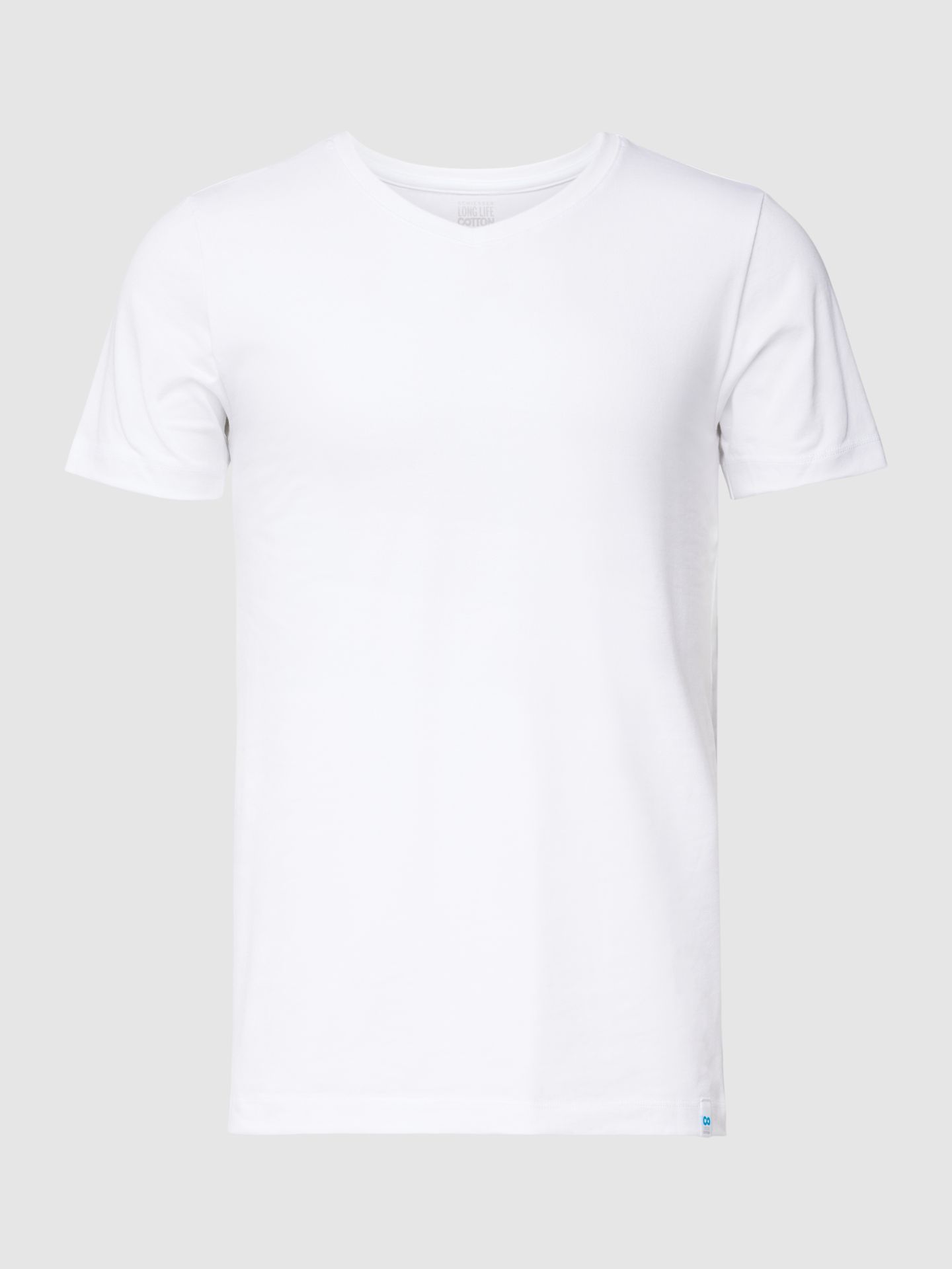 T-shirt z dekoltem w serek model ‘Long Life Cotton T-shirt’