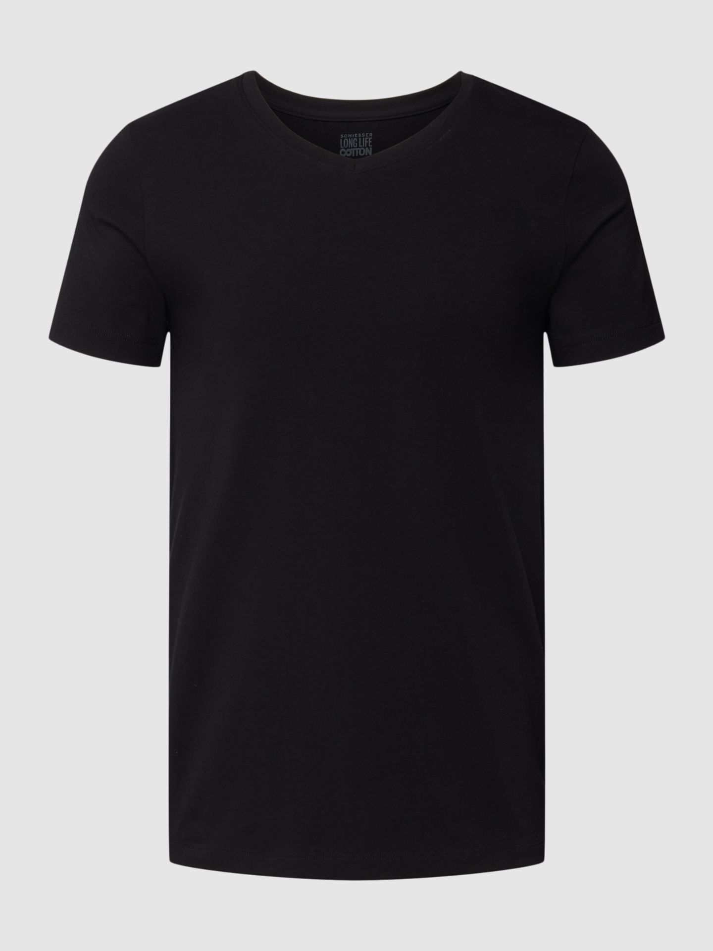 T-shirt z dekoltem w serek model ‘Long Life Cotton T-shirt’
