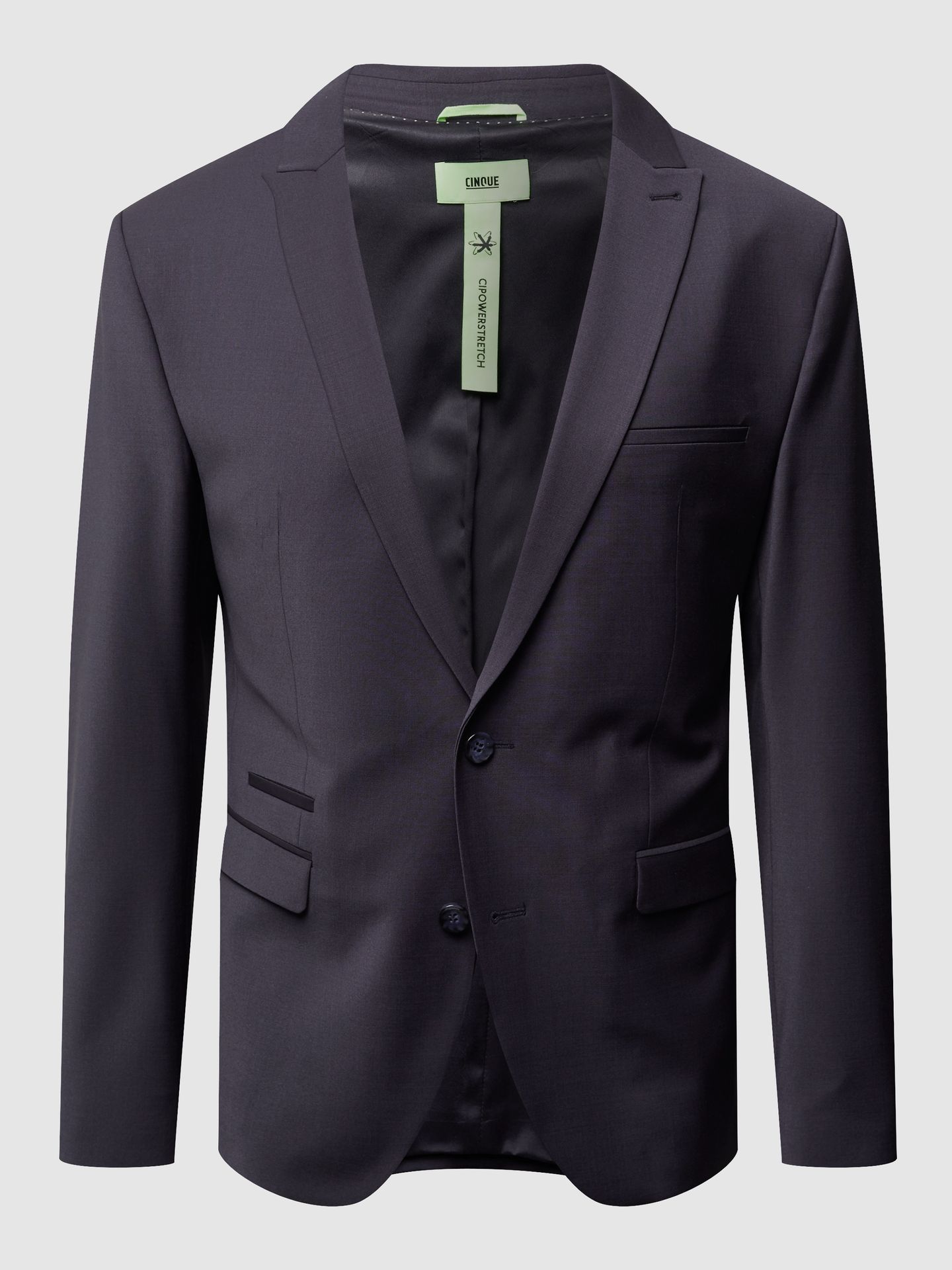 Marynarka zapinana na 2 guziki o kroju slim fit z dodatkiem streczu model ‘CiCastello’ ‘CIPOWERSTRETCH’