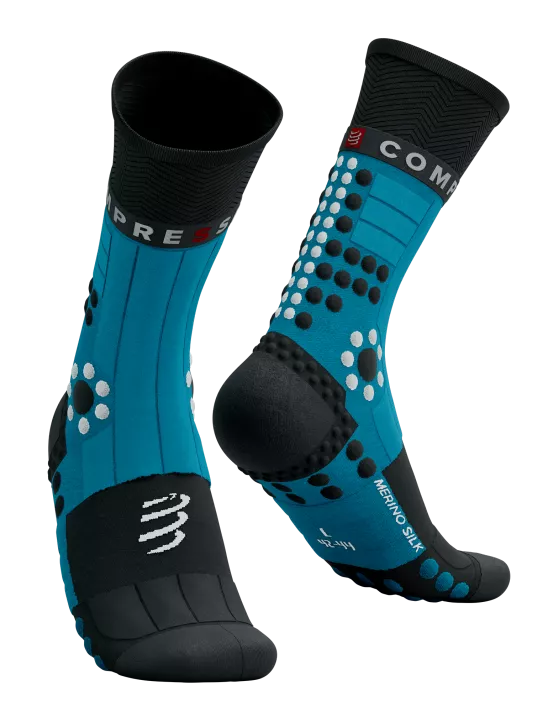 COMPRESSPORT Skarpetki biegowe zimowe PRORACING SOCKS WINTER TRAIL mosaic blue