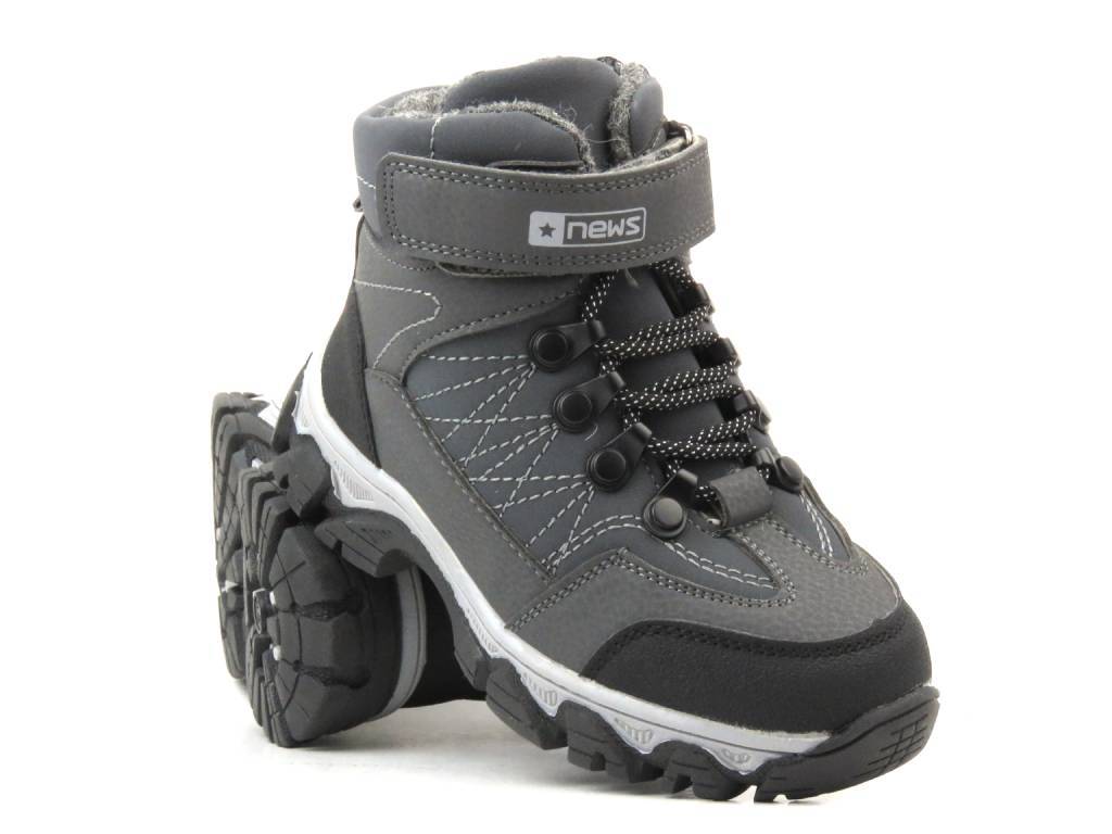 Trekkingi dziecięce, buty zimowe News 22DZ23-5245, szare - NEWS
