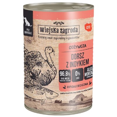 Wiejska Zagroda Wiejska Zagroda Dorsz z indykiem Mokra Karma dla psa op 800g