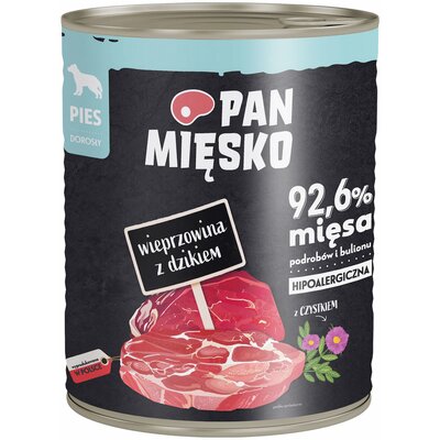 Pan Mięsko karma mokra dla psa wieprzowina z dzikiem 800g