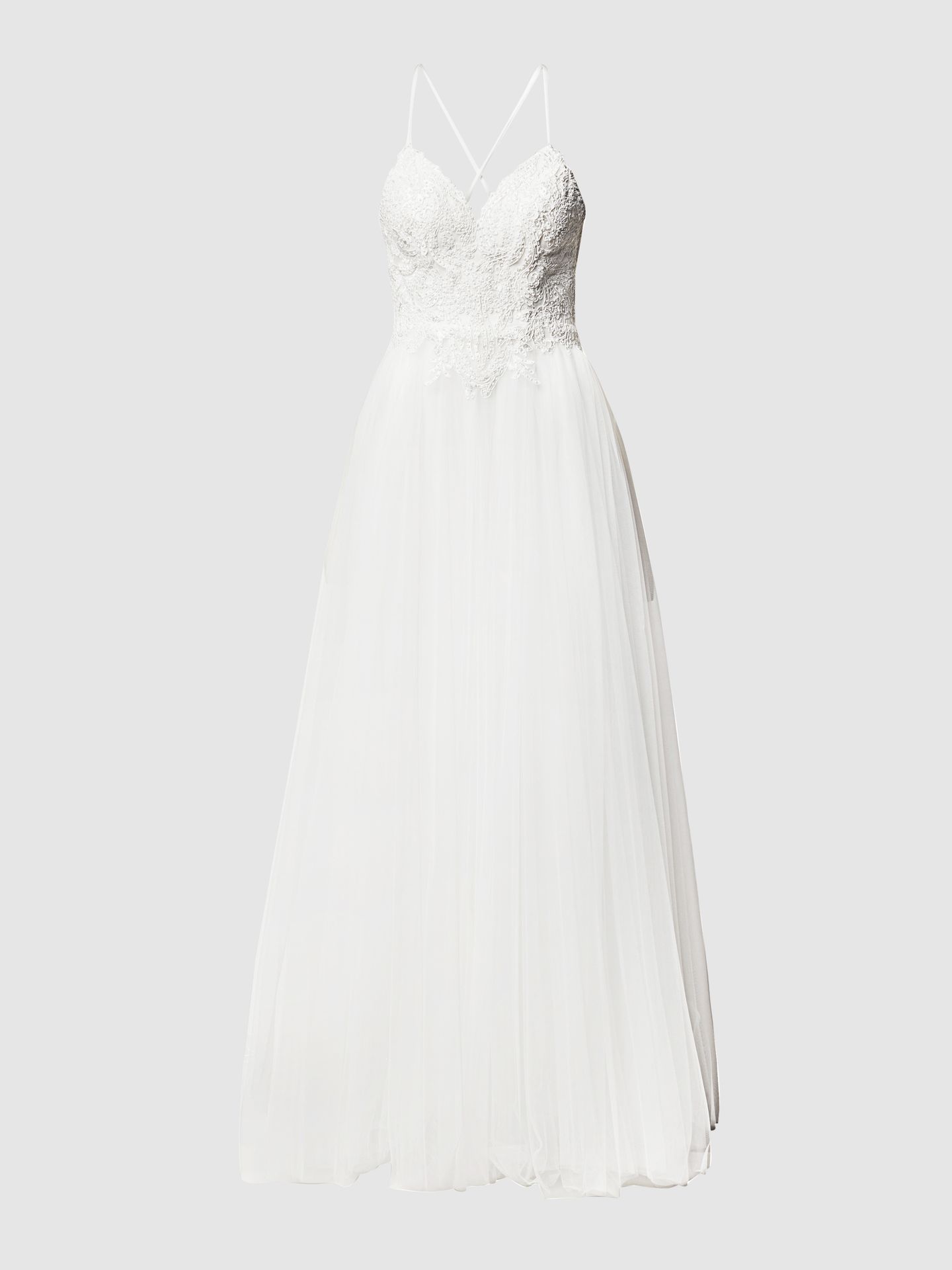 Suknia ślubna z kwiatowymi haftami