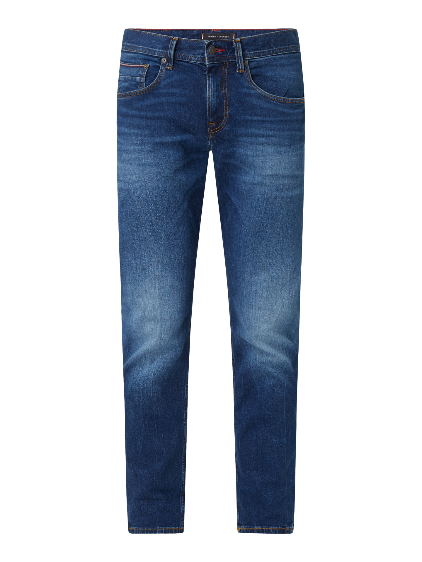 Jeansy o kroju straight fit z dodatkiem streczu model ‘Denton’