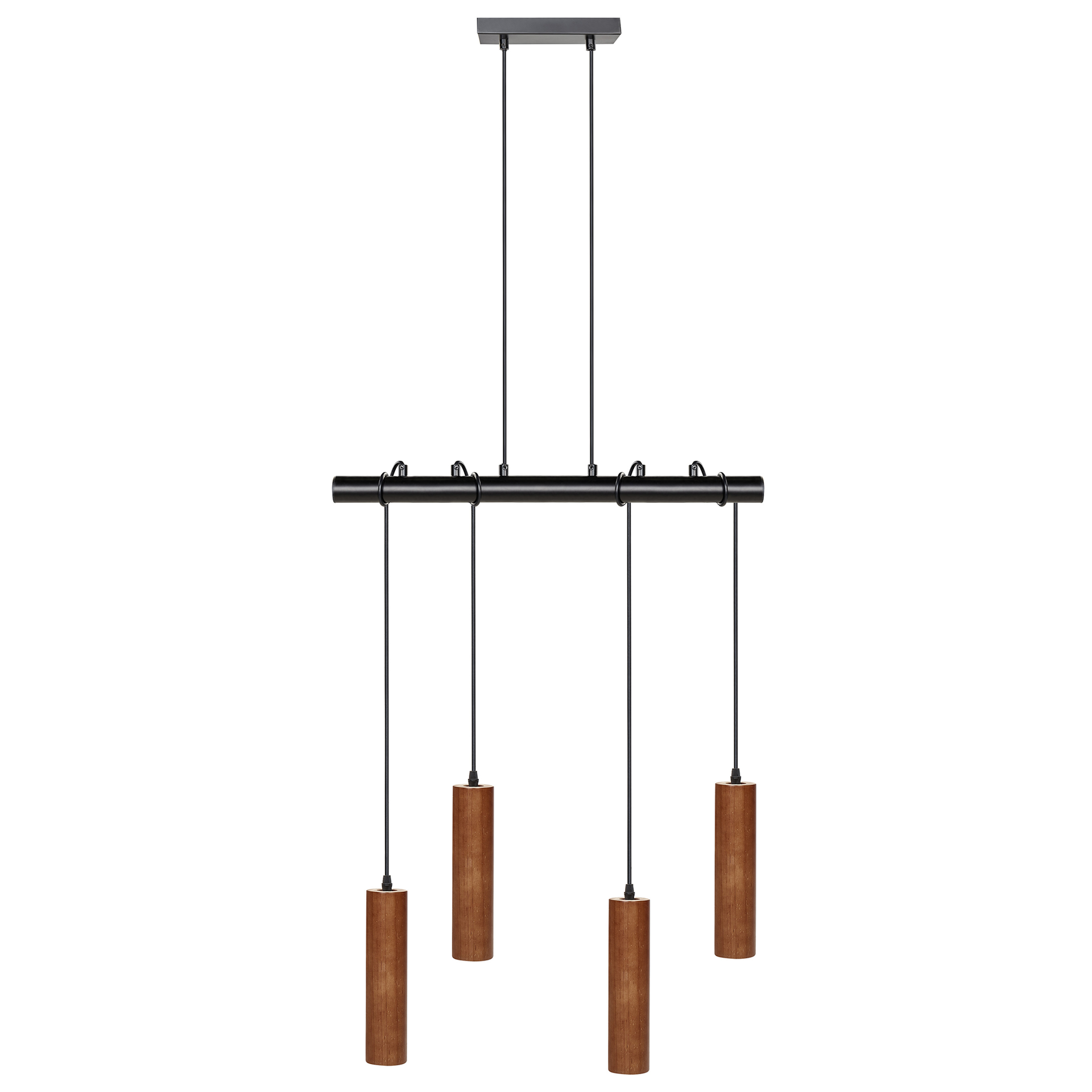 Lampa wisząca 4-punktowa drewniana ciemna TUTAKI