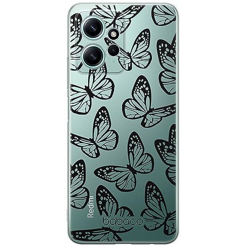 ERT GROUP etui na telefon Xiaomi REDMI NOTE 12 4G, case oryginalny i oficjalnie licencjonowany przez Babaco, wzór Butterflies 002, optymalnie dopasowane, plecki z TPU