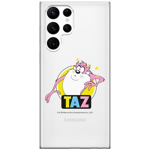 ERT GROUP etui na telefon Samsung S22 ULTRA, case oryginalny i oficjalnie licencjonowany przez Looney Tunes, wzór Tasmanian 007, optymalnie dopasowane, plecki z TPU częściowo przeźroczyste