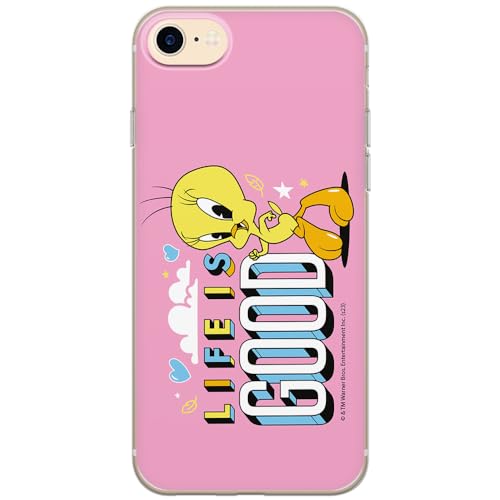 ERT GROUP etui na telefon Iphone 7/8/ SE 2/ SE 3, case oryginalny i oficjalnie licencjonowany przez Looney Tunes, wzór Tweety 016, optymalnie dopasowane, plecki z TPU