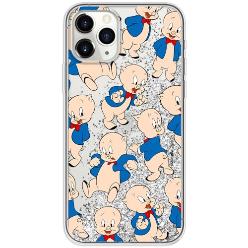 ERT GROUP etui na telefon Apple Iphone 11 PRO MAX, case oryginalny i oficjalnie licencjonowany przez Looney Tunes, wzór Porky Pig 001, optymalnie dopasowane, z efektem płynnego brokatu