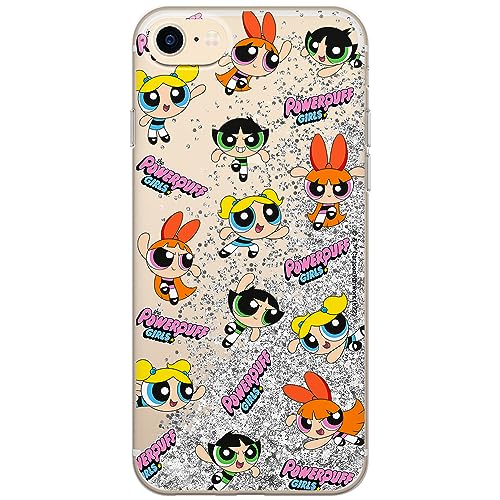 ERT GROUP etui na telefon Apple Iphone 7/8/ SE 2/ SE 3, case oryginalny i oficjalnie licencjonowany przez The Powerpuff Girls, wzór The Powerpuff Girls 028, z efektem płynnego brokatu