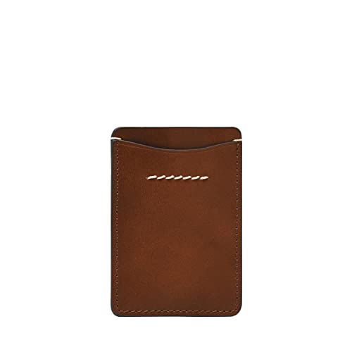 Fossil Męskie skórzane minimalistyczne etui na karty portfel z przednią kieszenią dla mężczyzn, Westover Brown, 6,9 cm dł. x 0,6 cm szer. x 10 cm wys., etui na karty Westover