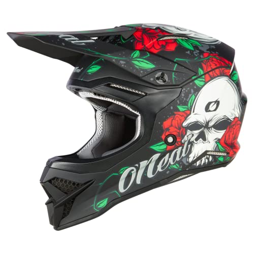 O'NEAL | Kask Motocross | MX Enduro | Standard bezpieczeństwa ECE 22.06, Otwory wentylacyjne zapewniające optymalne chłodzenie | Kask 3SRS MELANCIA V.23 | Dorosły | Czarny Multi | Rozmiar L (59/60 cm)