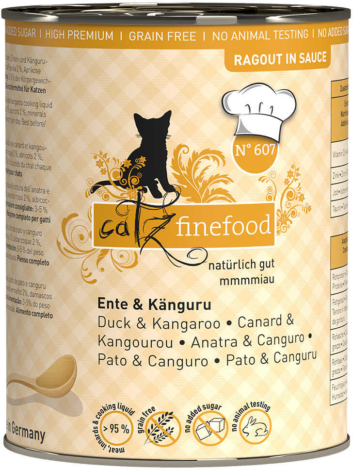 catz finefood Ragout 6 x 380 g - Nr. 607: Kaczka z kangurem