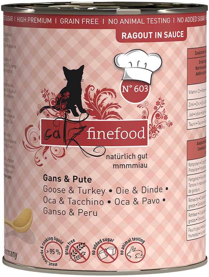 catz finefood Ragout 6 x 380 g - Nr. 603: Gęś z indykiem