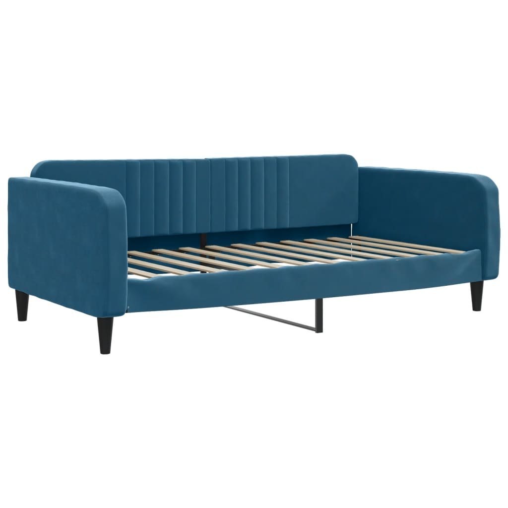 Sofa rozsuwana z materacami, niebieska, 100x200 cm, aksamit  Lumarko!