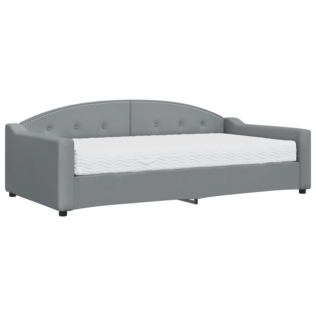 Sofa z materacem do spania, jasnoszara, 100x200 cm, tkanina  Lumarko!