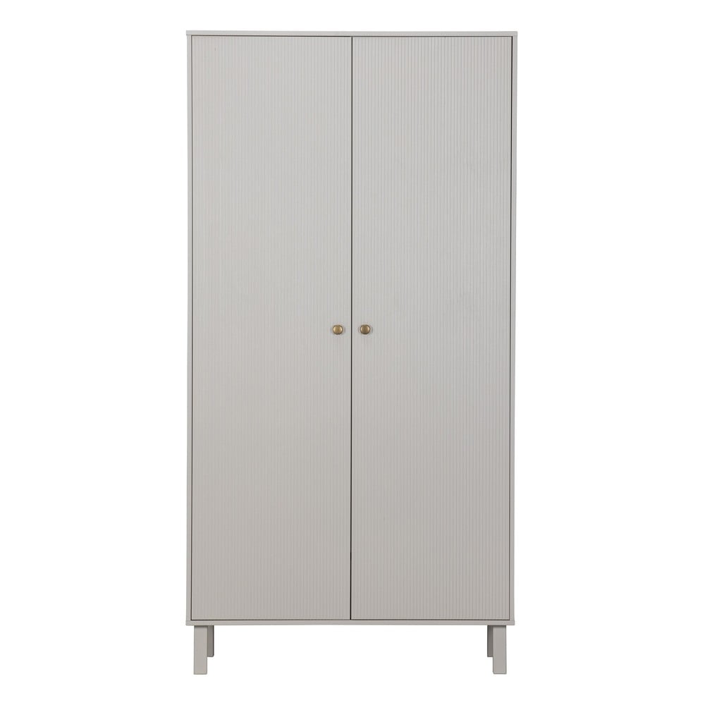 Jasnoszara szafa z litego drewna sosnowego 100x195 cm Madu – WOOOD