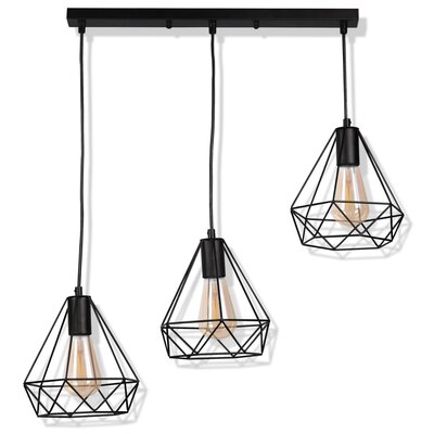 Polux Lampa wisząca VIGO P druciana loft 3xE27 czarna 314628