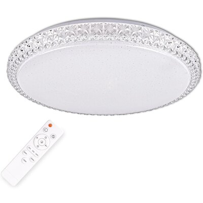 Polux Plafon LAMPA sufitowa IRINA 310767 glamour OPRAWA okrągła LED 36W 2700-6500K z efektem gwiazd biały 310767