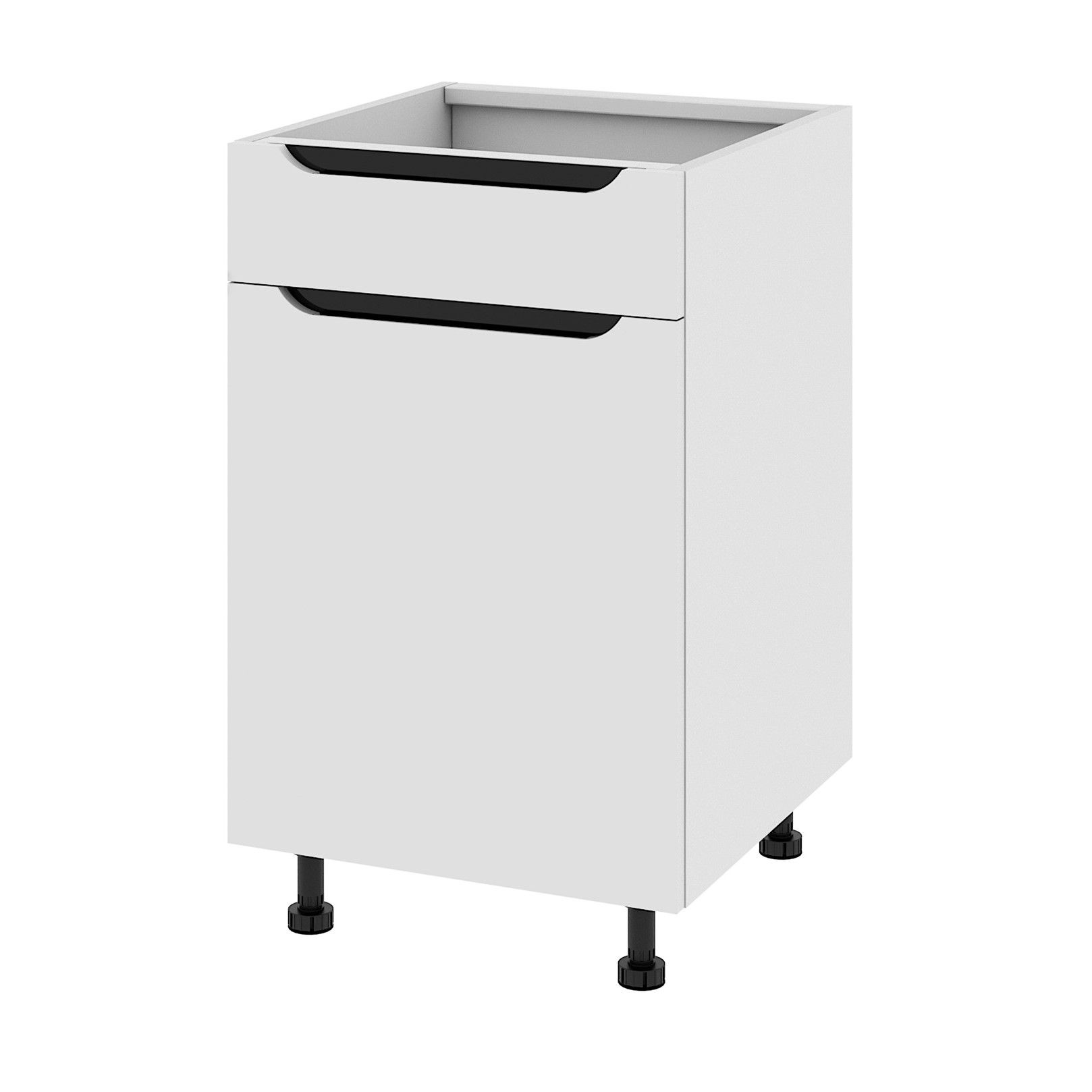 Szafka Dolna Capri Lewa 1 Szuflada 50X82 Cm Mdf Folia Biały Mat Cichy Domyk Modernbox