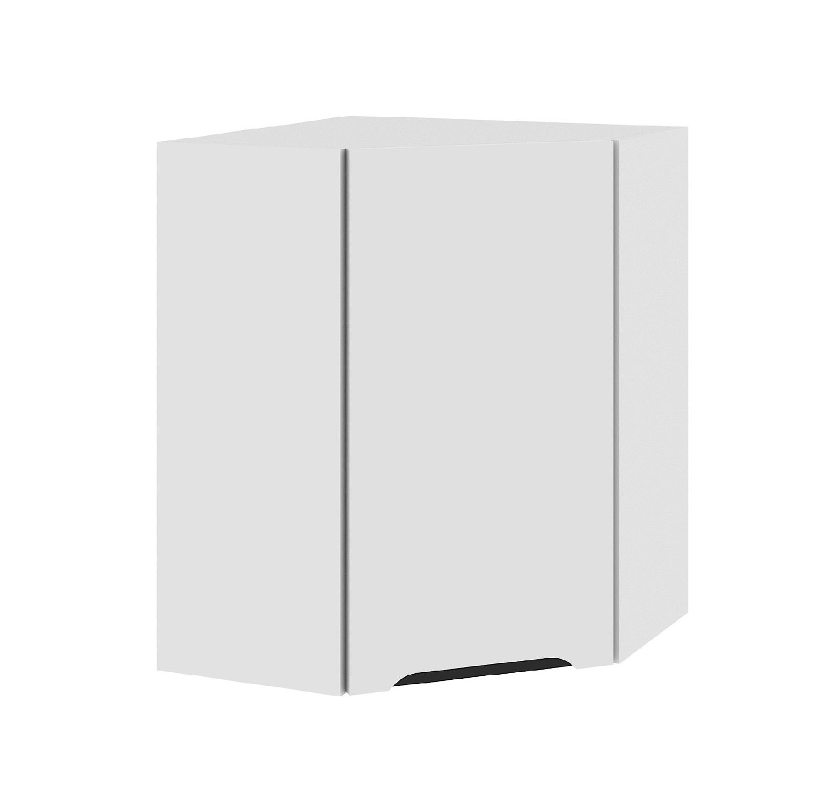 Szafka Wisząca Narożna Capri Prawa 1D 60X60X72 Cm Mdf Folia Biały Mat Cichy Domyk Blum
