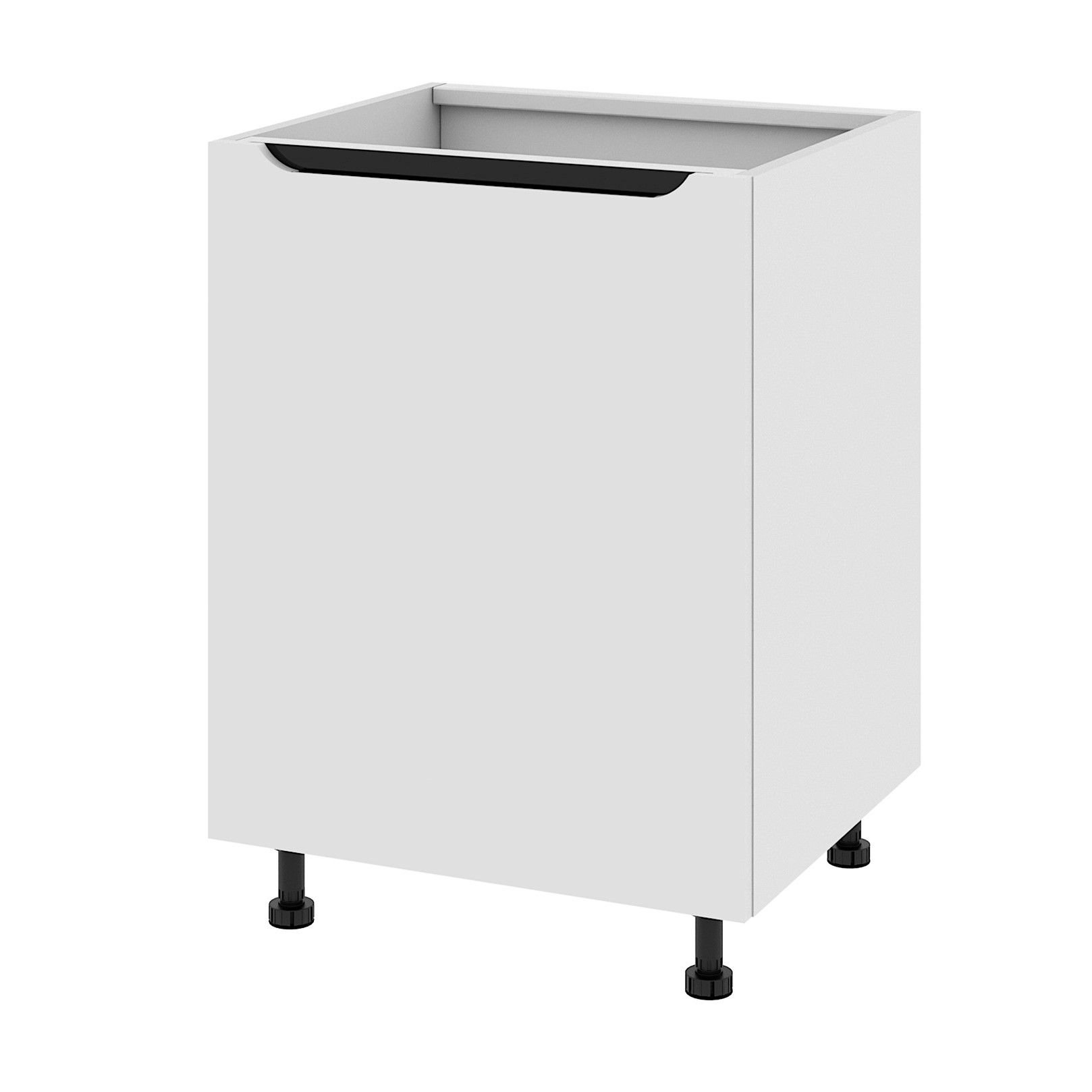 Szafka Dolna Capri Lewa 60X82 Cm Mdf Folia Biały Mat Cichy Domyk Blum