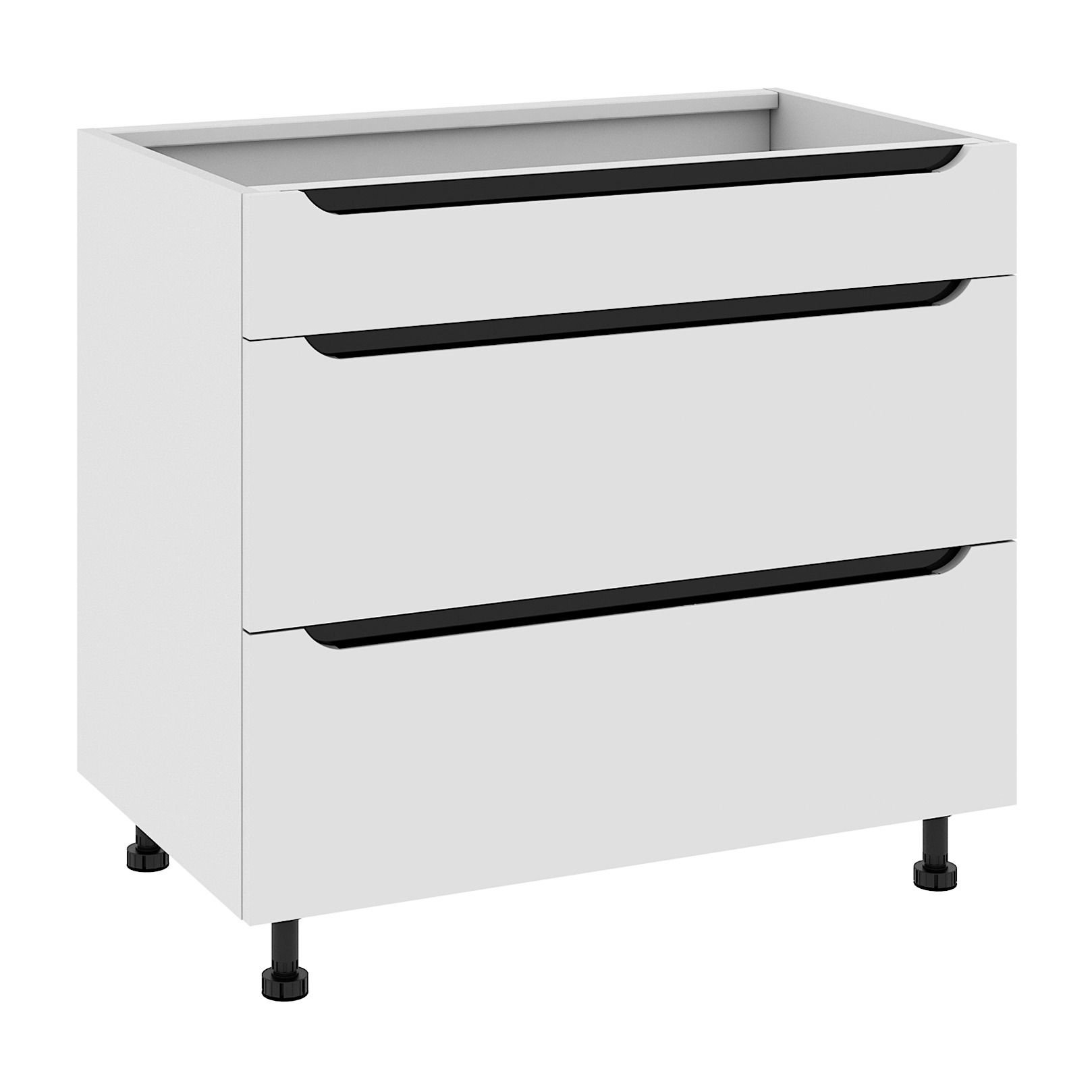 Szafka Dolna Capri 3 Szuflady 90X82 Cm Mdf Folia Biały Mat Modernbox