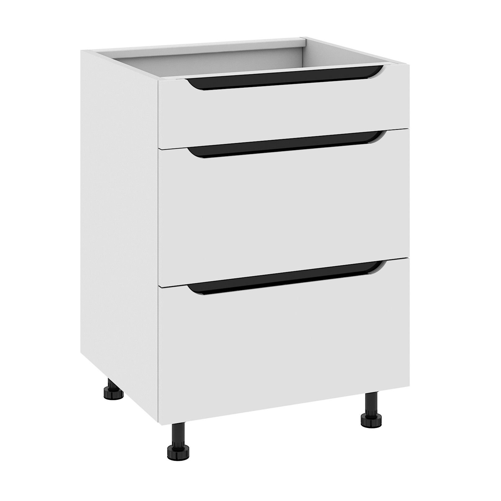 Szafka Dolna Capri 3 Szuflady 60X82 Cm Mdf Folia Biały Mat Blum