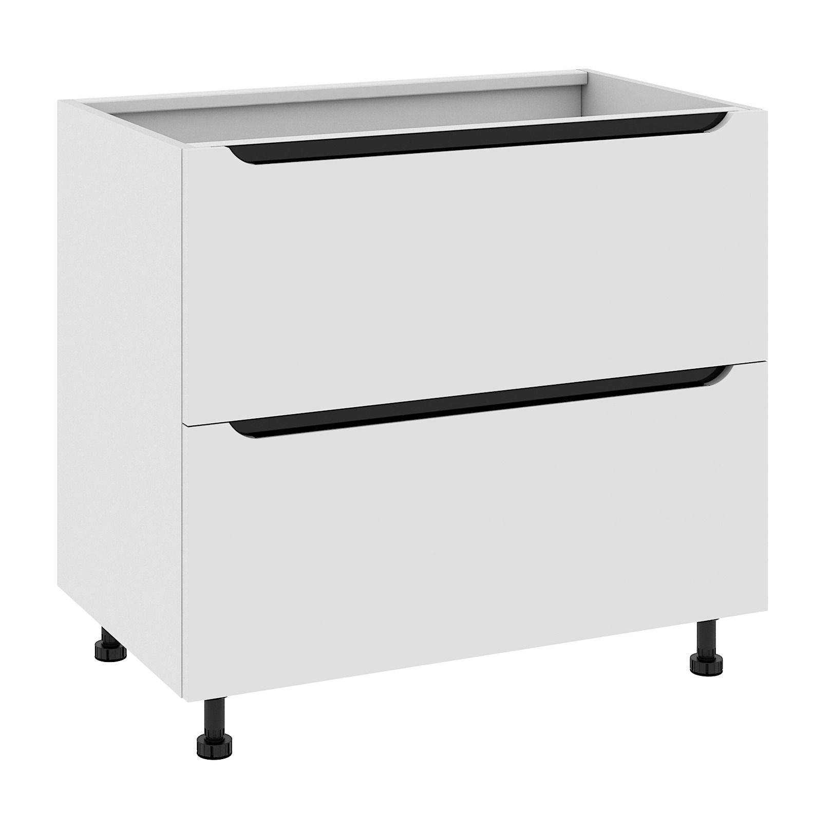 Szafka Dolna Capri 2 Szuflady 90X82 Cm Mdf Folia Biały Mat Modernbox