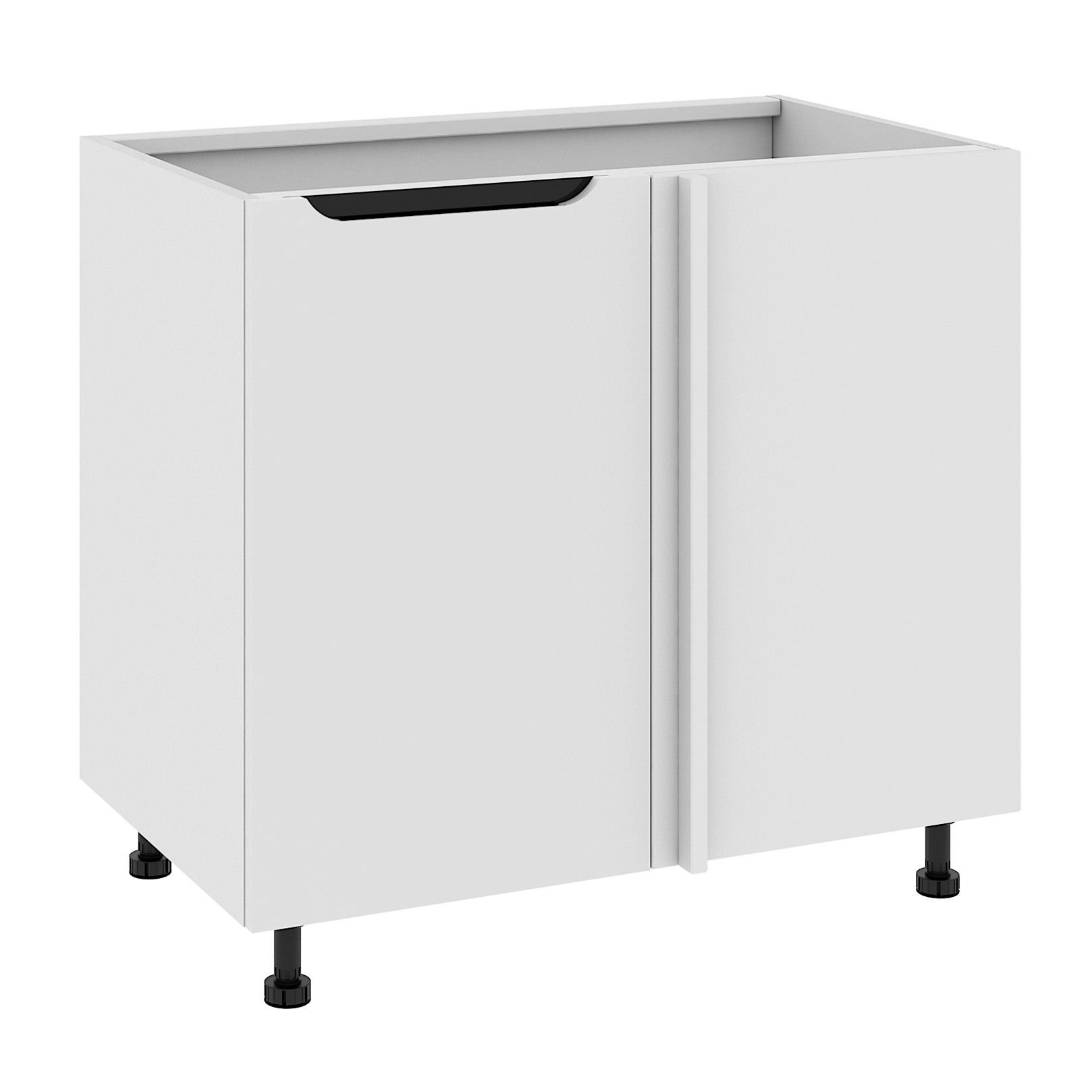 Szafka Dolna Narożna Capri Prawa 90-105X82 Cm Mdf Folia Biały Mat Cichy Domyk Blum
