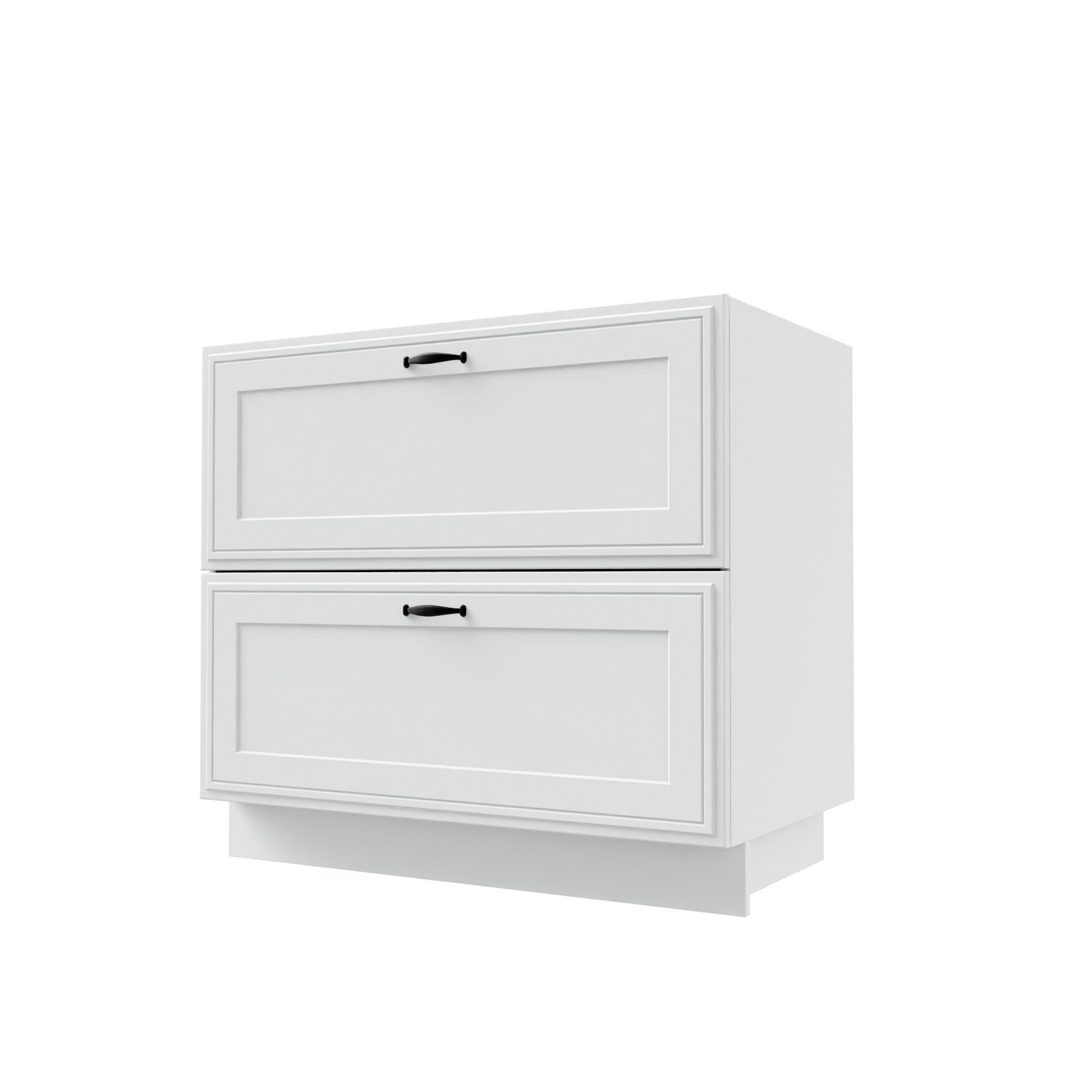 Szafka Dolna Trento 2 Szuflady Plus 1 Wew 90X82 Cm Mdf Folia Biały Mat Hettich
