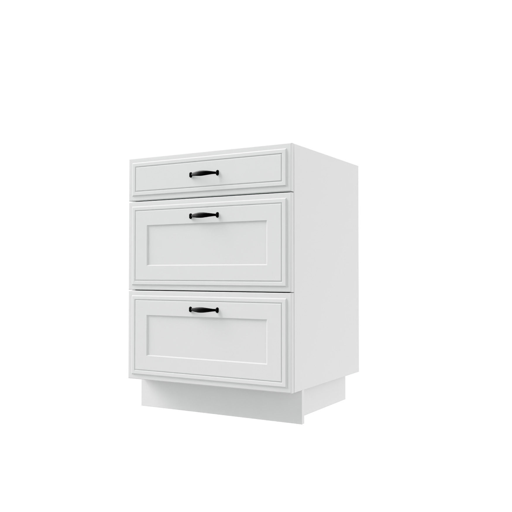 Szafka Dolna Trento 3 Szuflady 60X82 Cm Mdf Folia Biały Mat Hettich