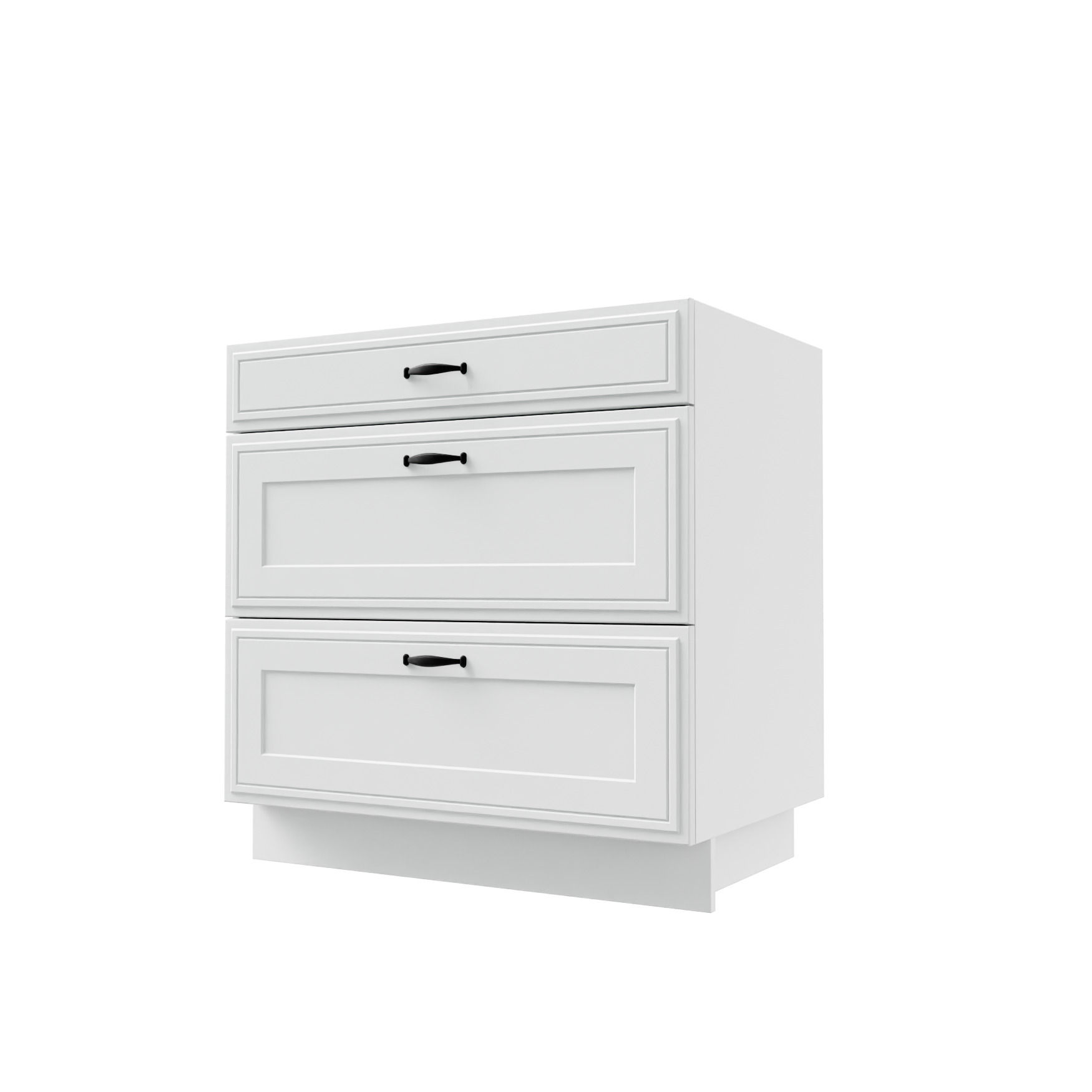 Szafka Dolna Trento 3 Szuflady 80X82 Cm Mdf Folia Biały Mat Hettich