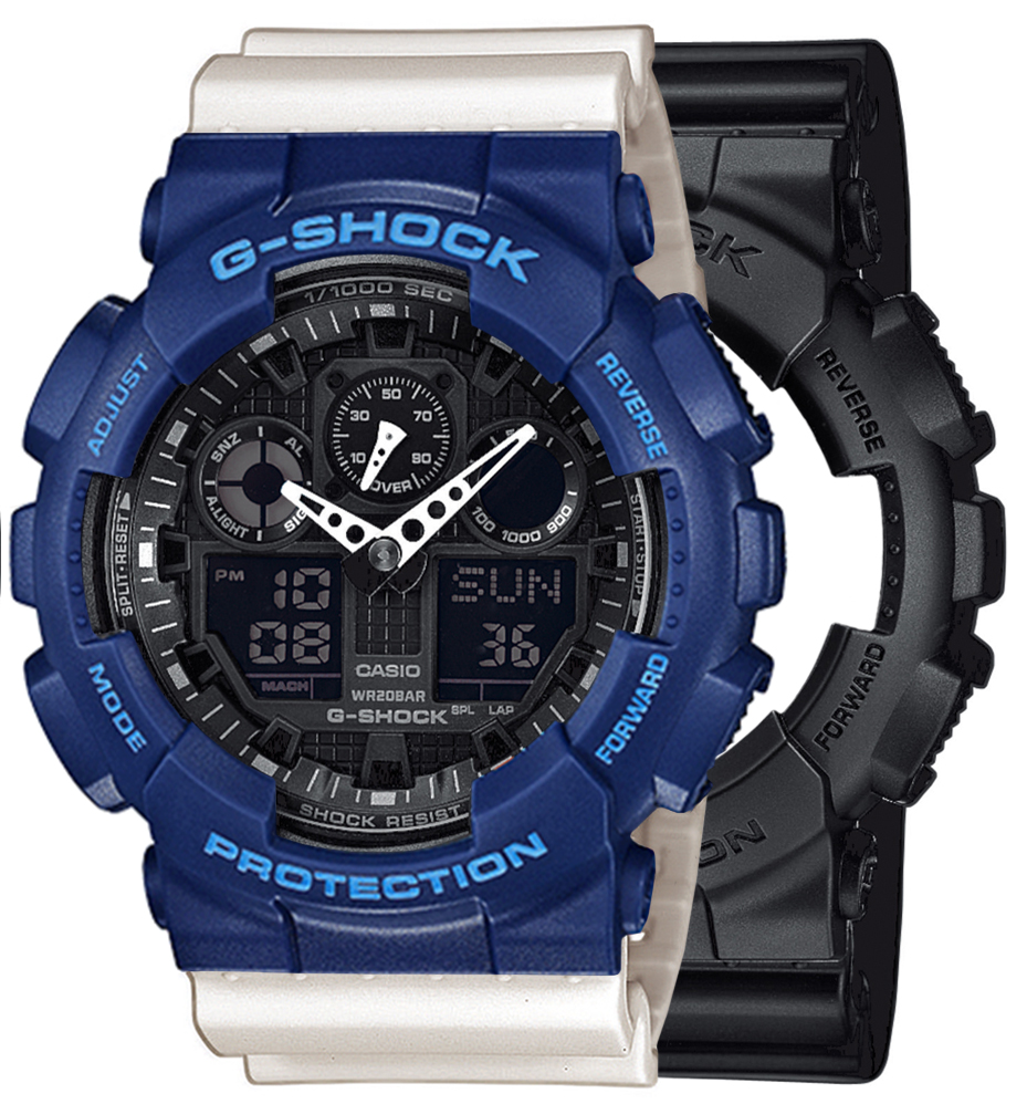 Zegarek G-SHOCK SET GA-100-1A1ER + BEZEL 10527398 + PASEK 10395227