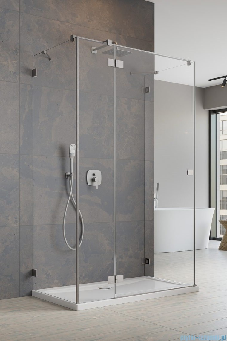 Radaway Essenza Pro Brushed Nickel Kdj+S kabina 90x80x90cm lewa szczotkowany nikiel 10097380-91-01L/10098090-01-01/10098090-01-01