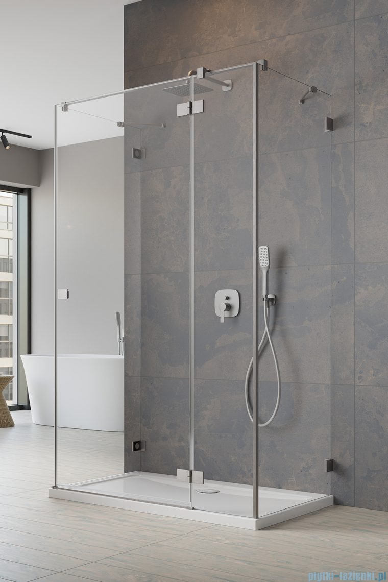 Radaway Essenza Pro Brushed Nickel Kdj+S kabina 90x100x90cm prawa szczotkowany nikiel 10097310-91-01R/10098080-01-01/10098090-01-01