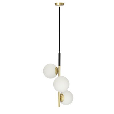 Candellux Duo 33-01276 lampa wisząca zwis 3x40W E14 czarny/złoty