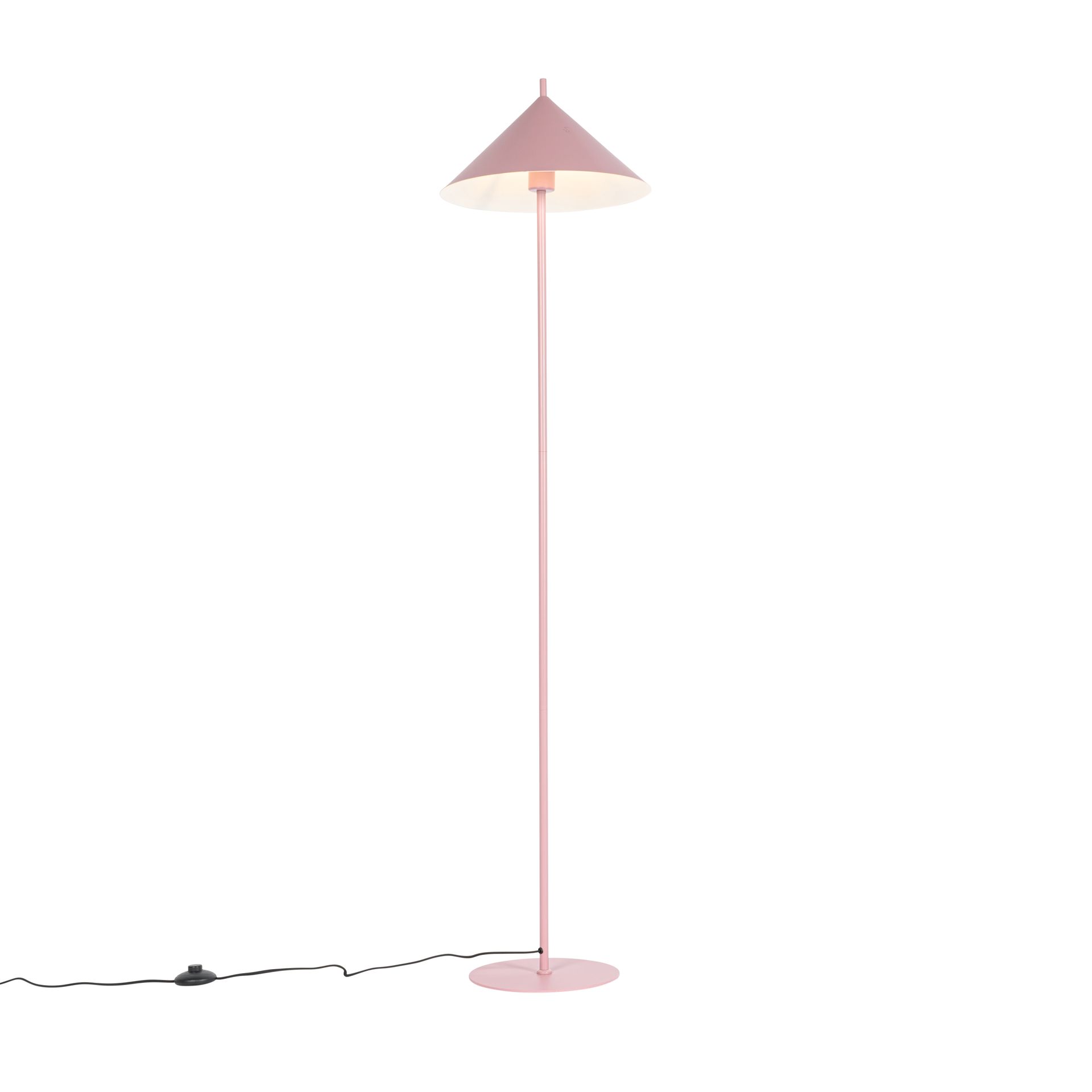 QAZQA Designerska lampa podłogowa w kolorze różowym - Triangolo