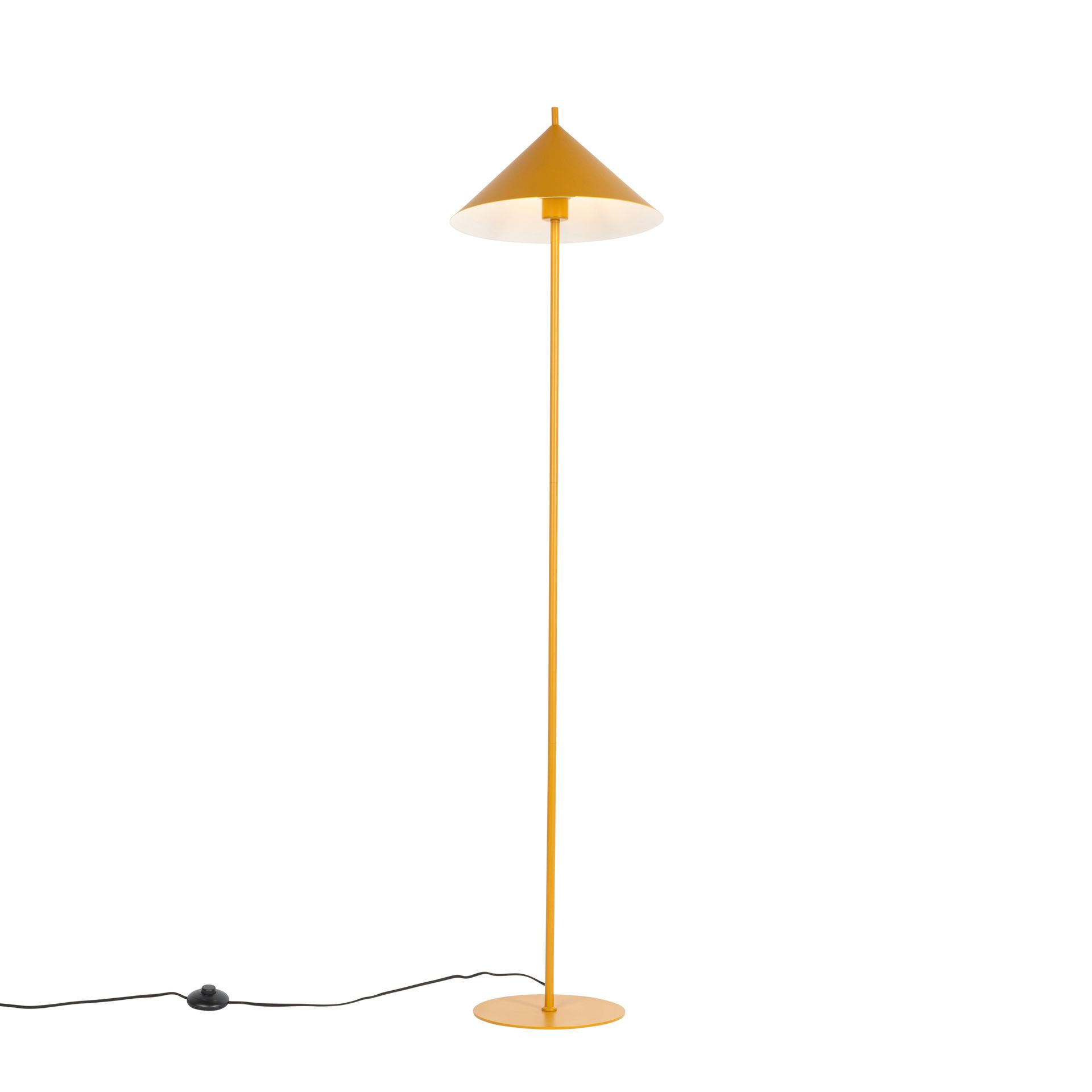 QAZQA Designerska lampa podłogowa żółta - Triangolo