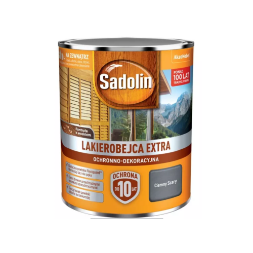 Lakierobejca do drewna Sadolin Extra ciemny szary 5L
