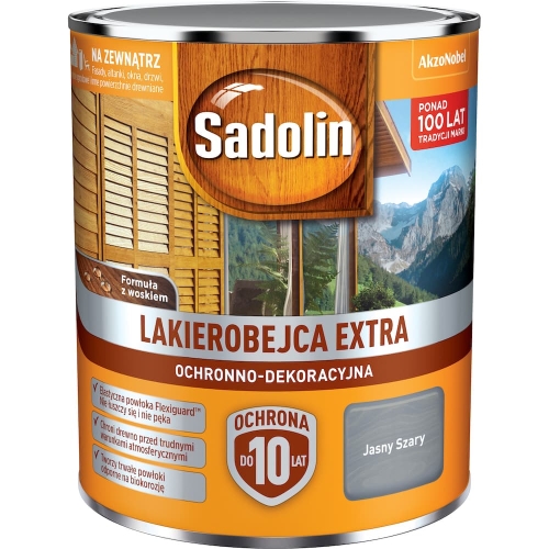 Lakierobejca do drewna Sadolin Extra jasny szary 2,5L
