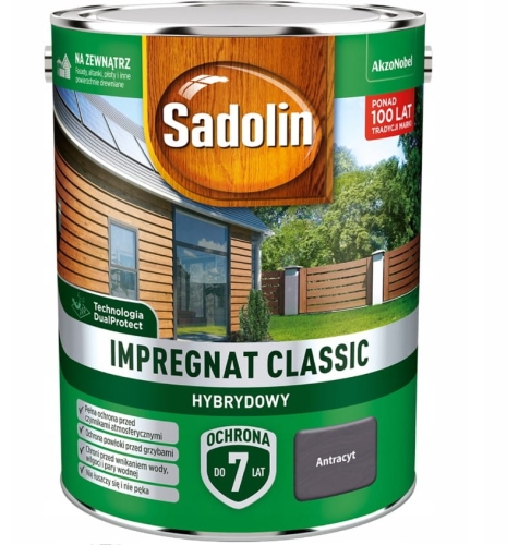 ImImpregnat do drewna Sadolin Classic antracytowy 4,5L